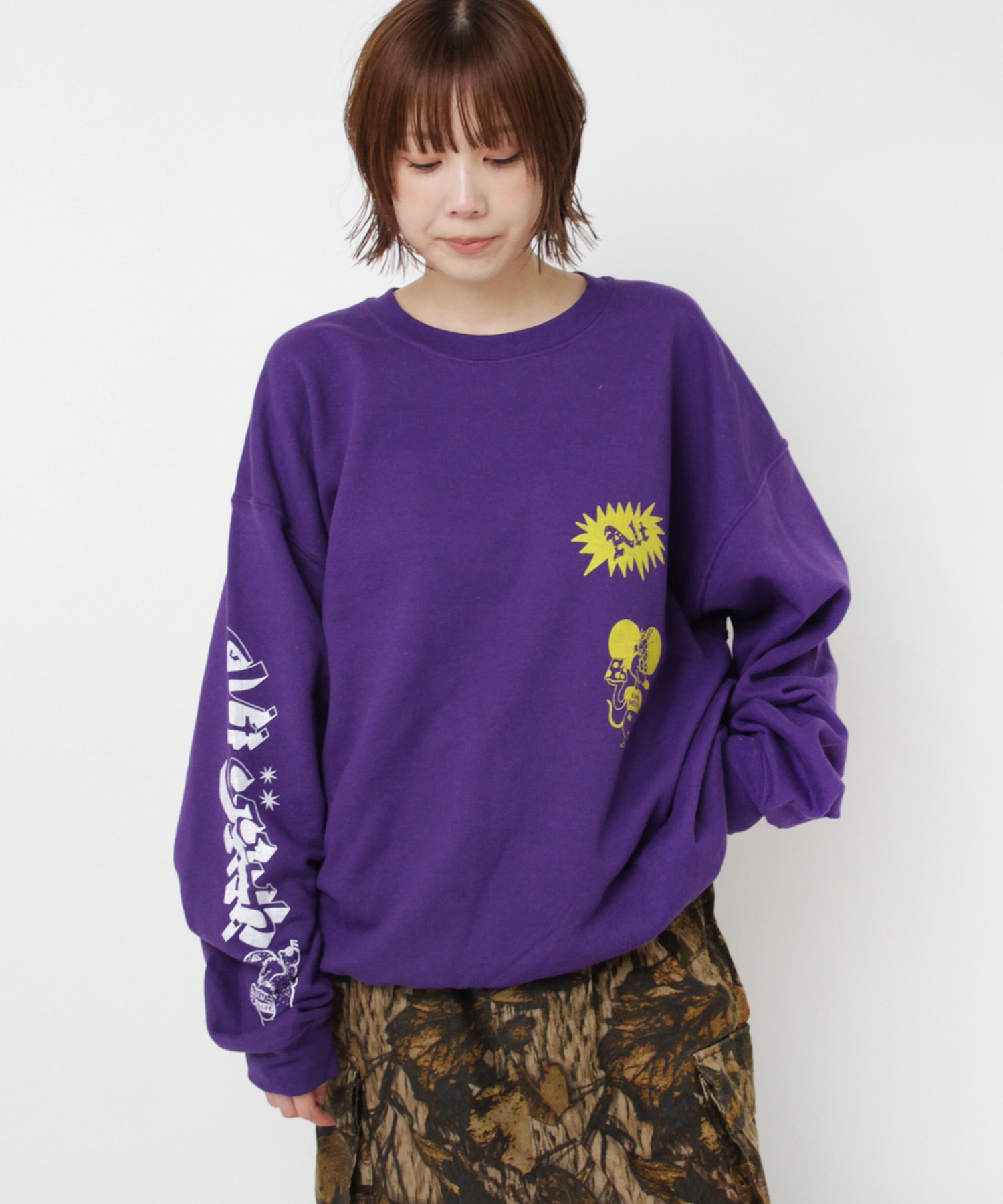 M2581 マウスプリントトレーナー(M 杢グレー): トップス - RNA ONLINE