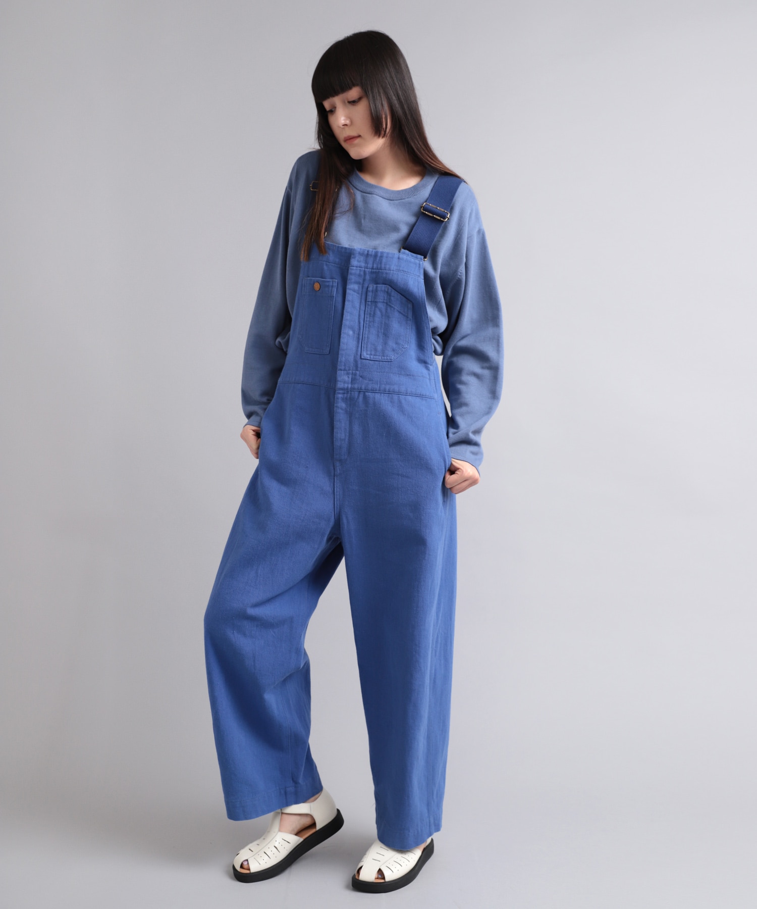O0693 フレンチワークオーバーオール(M ワークブルー): オールインワン