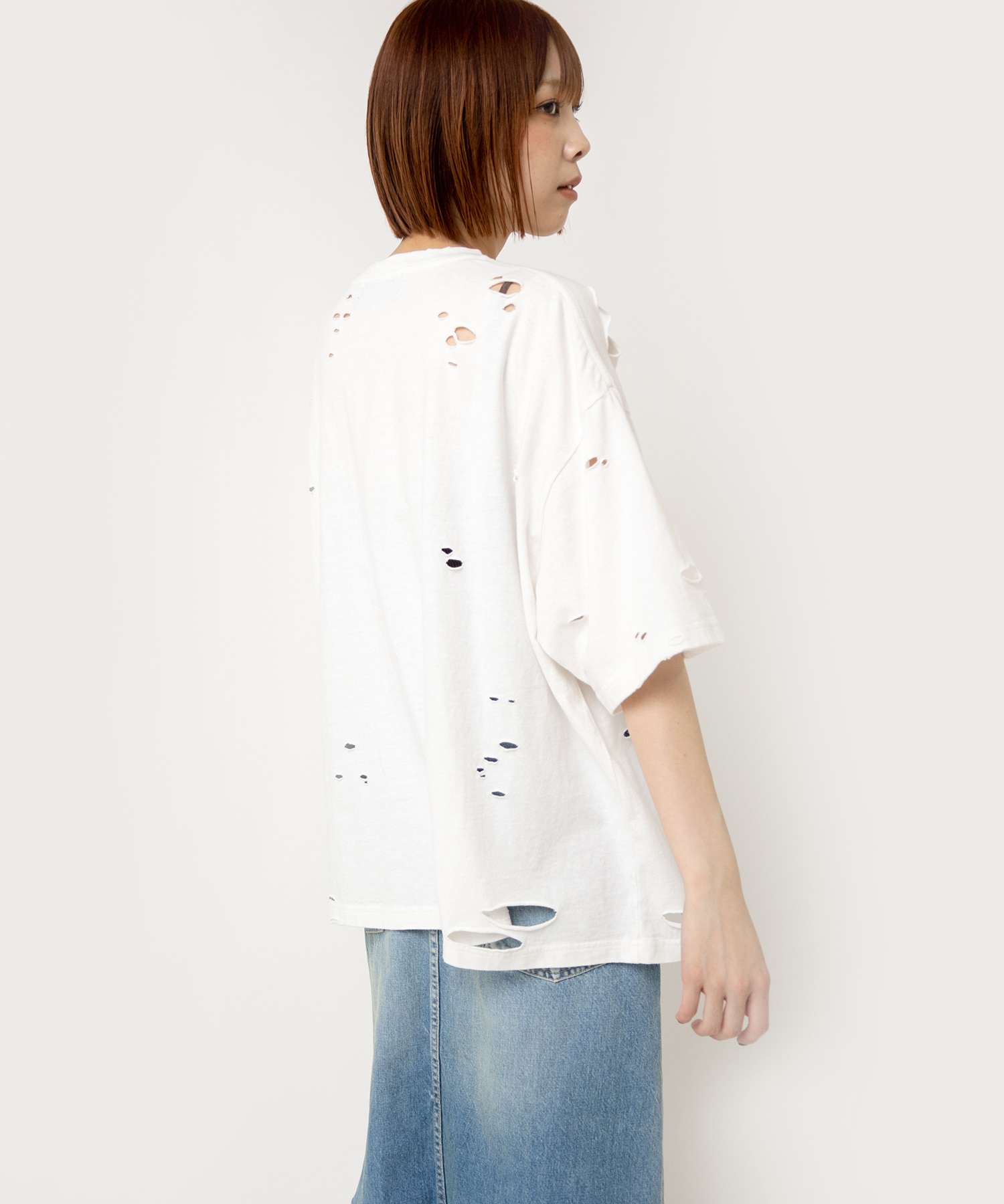 M2523 ダメージルーズT(M ホワイト): トップス - RNA ONLINE STORE