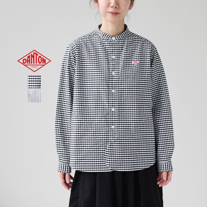 DANTON(ダントン) オックスフォード バンドカラーシャツ(DT-B0279OXP