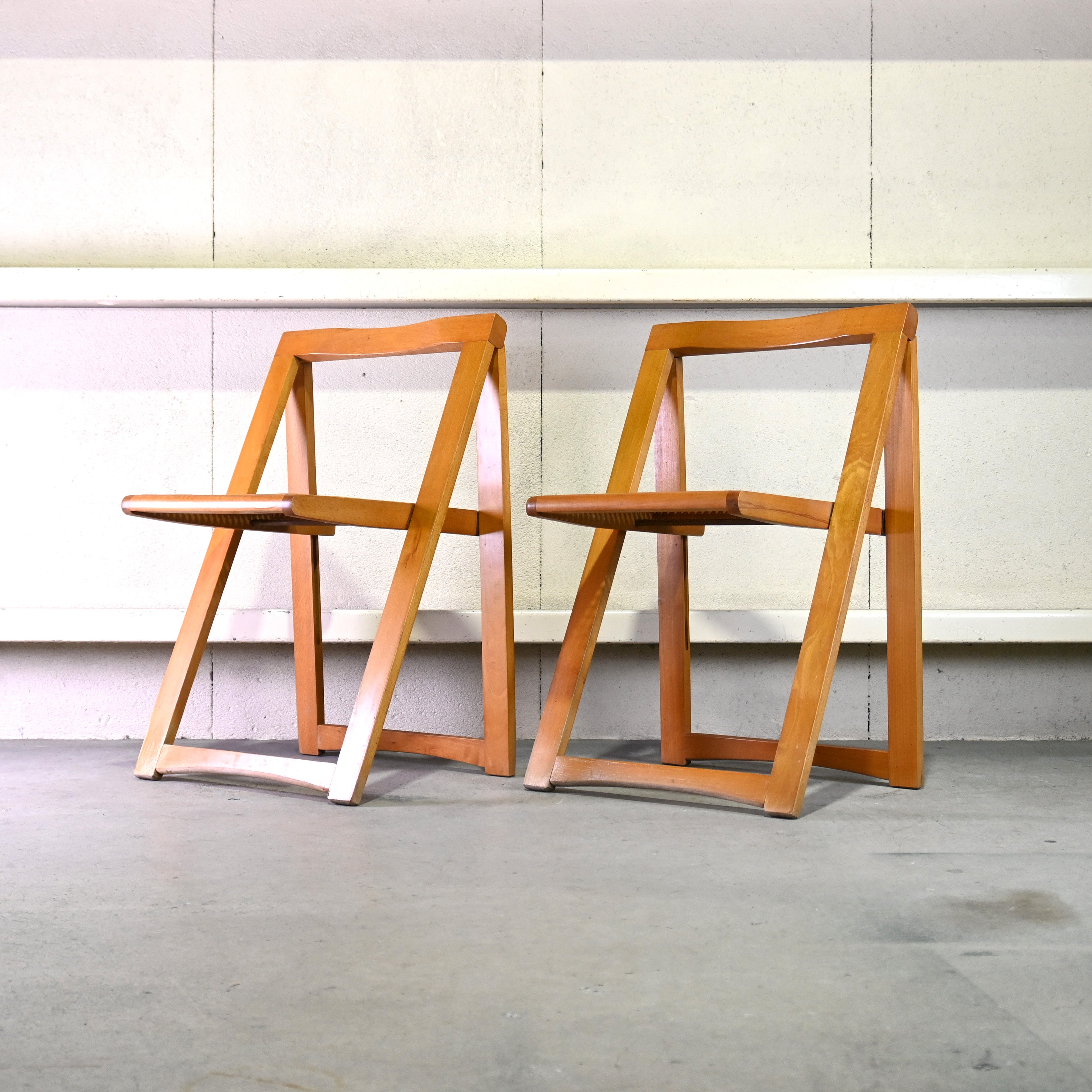 Aldo Jacober Trieste Folding chair Rattan seat Italian design