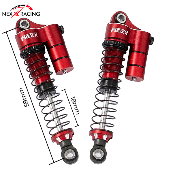 NX-413 Nexx Racing 59mm Long Reservoir shocks (4pcs) for for 1/18
