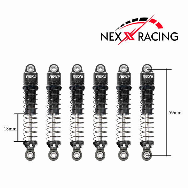 NX-523 Nexx Racing 59mm Long Oil Shock (4pcs) for CR18P EVO/EVO