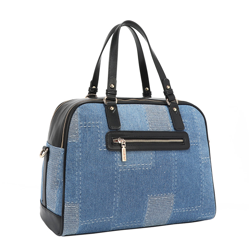 Bosque de Amor Denim Satchel Bag with Embellishments that Combines