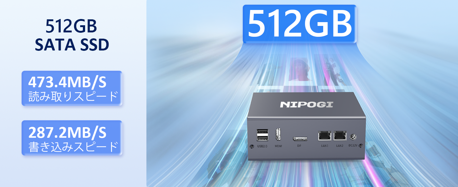 ミニPC Intel Alder Lake N95 16GB DDR4 512GBSSD – NiPoGi JP