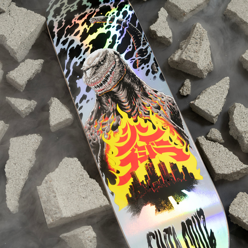 X Godzilla Shin Knox Firepit Skateboard Deck – West-Site Boardshop