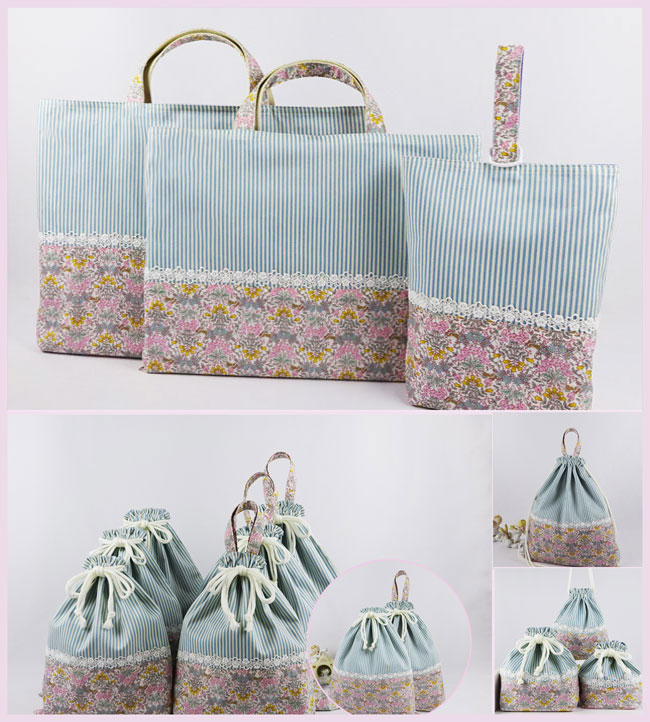 入園入学グッズ 幼稚園 保育園 | 巾着袋 【 リバティ風 小花 】体操服