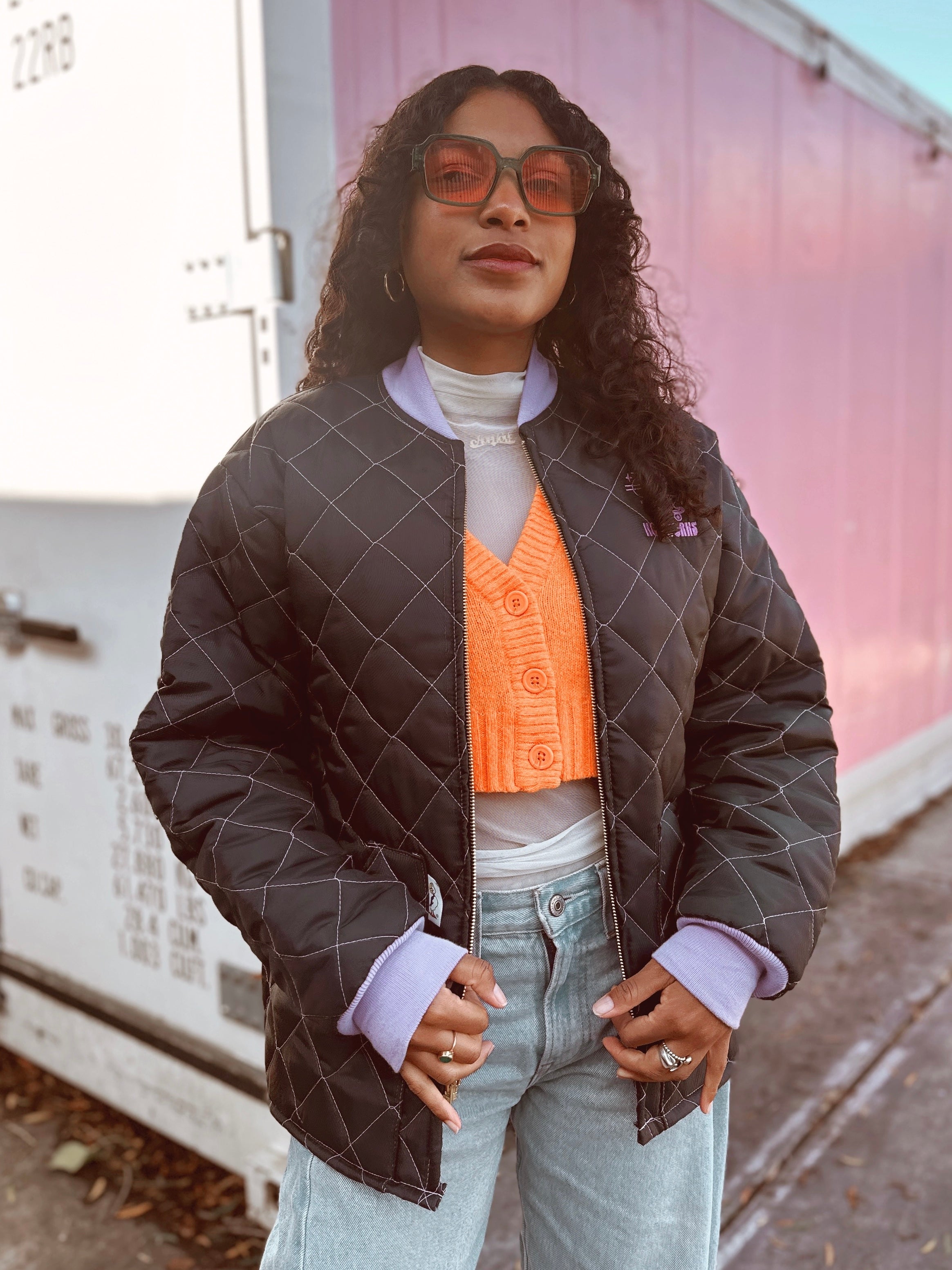 Freezer Jacket Black/Lavender – NOOWORKS