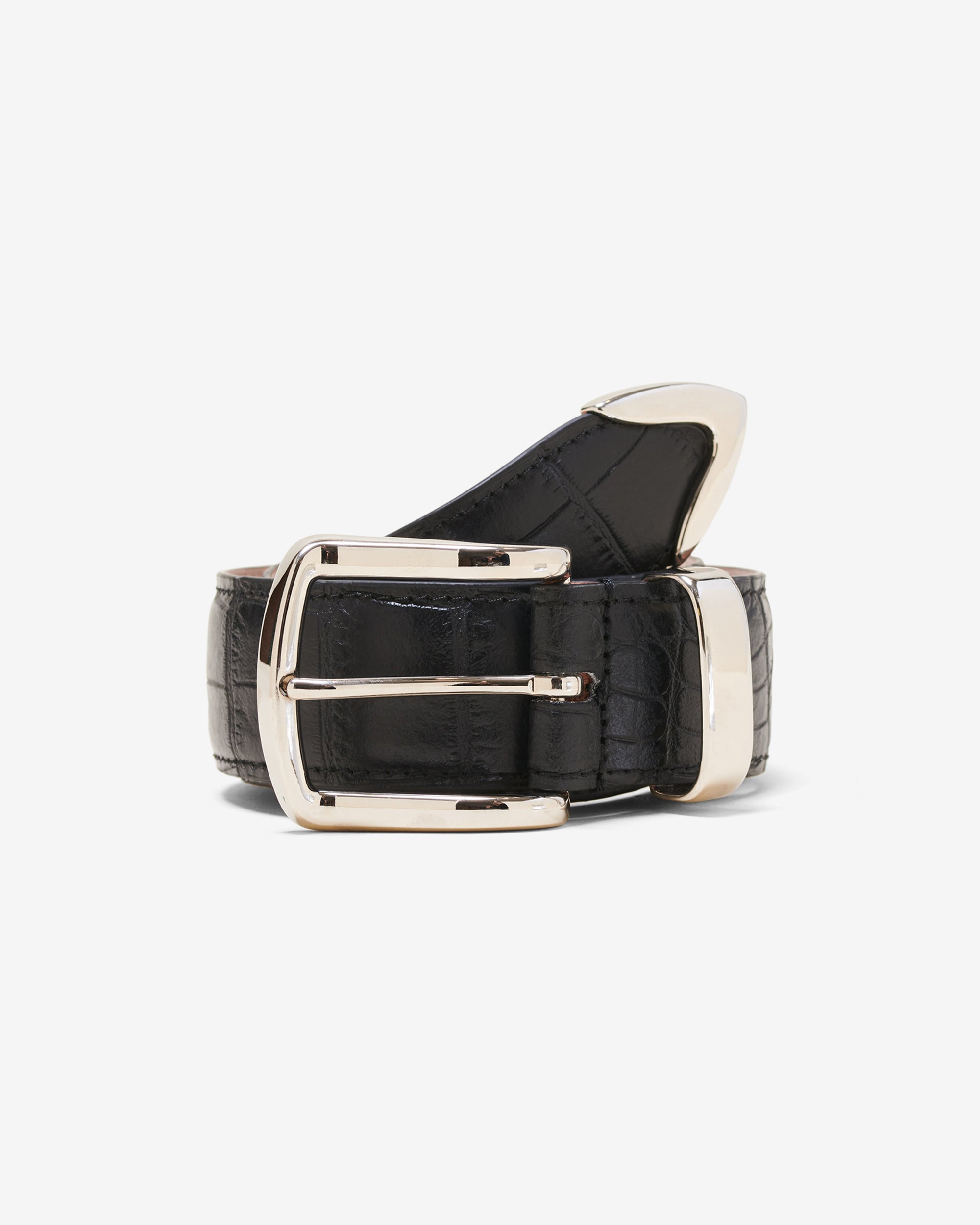 Croc Embossed Metal Tip Belt - Noah