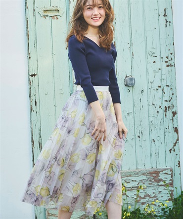 ニット×花柄チュールスカートセット | セットアップ | NOELA OFFICIAL