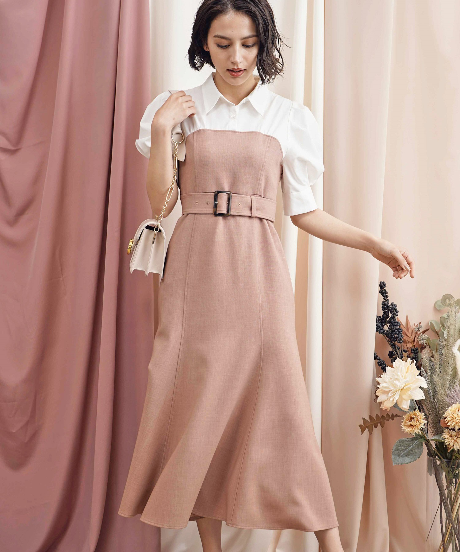 シャツドッキングビスチェワンピ | ロングワンピース | NOELA OFFICIAL