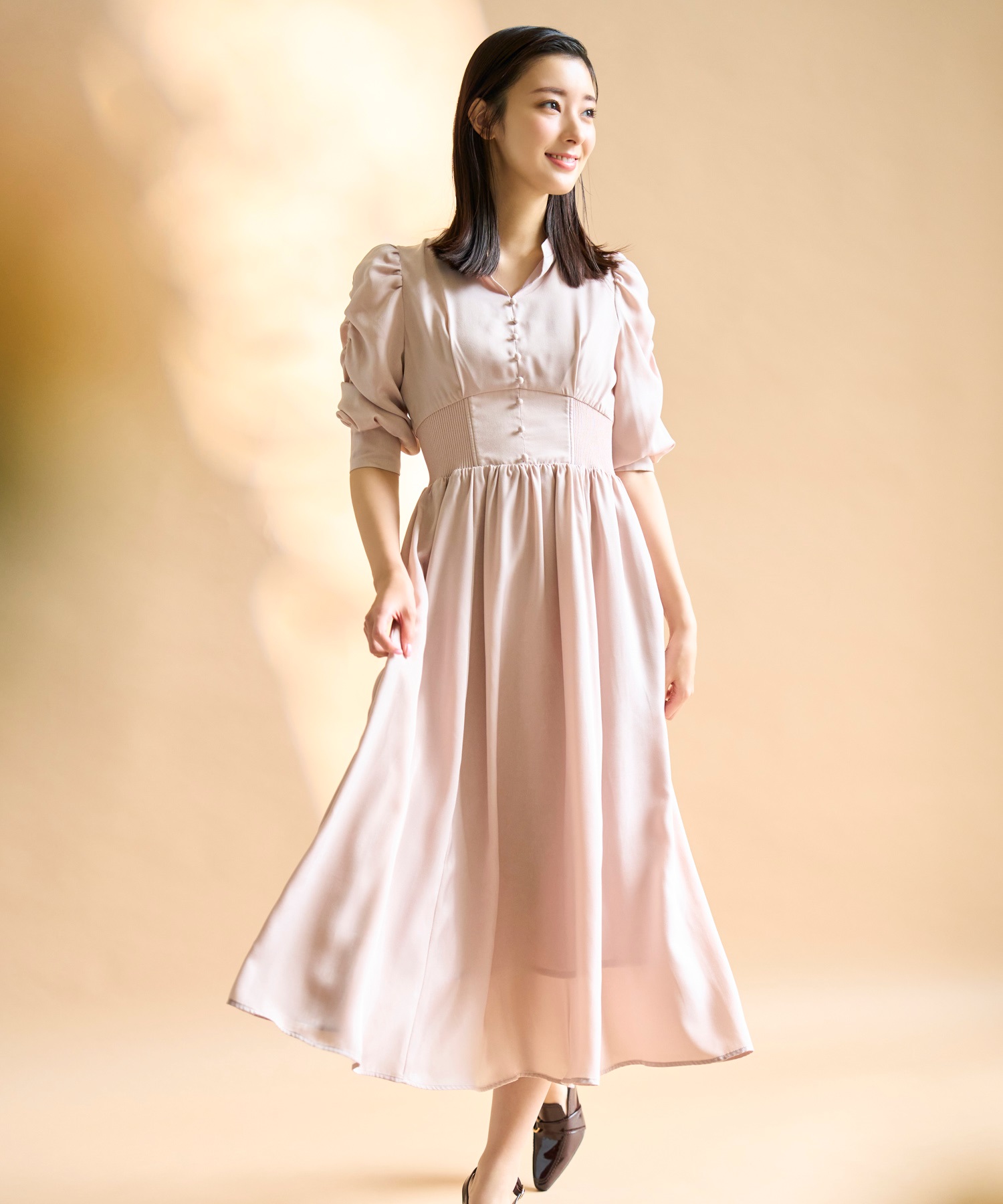 ハイウエストサテンワンピース | ロングワンピース | NOELA OFFICIAL