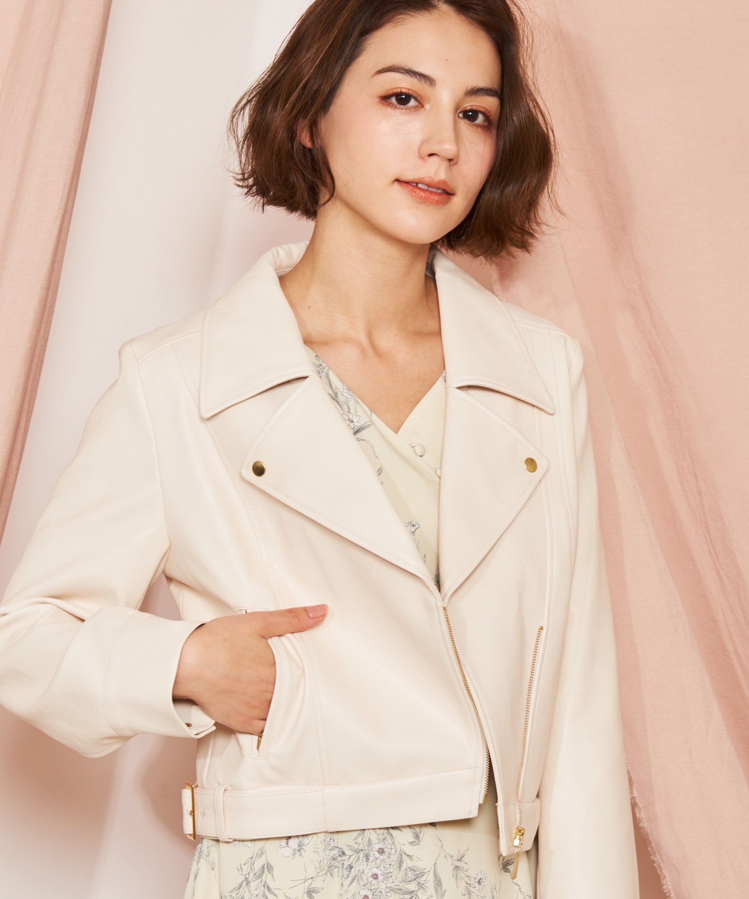 フェイクレザーライダースジャケット | ジャケット | NOELA OFFICIAL