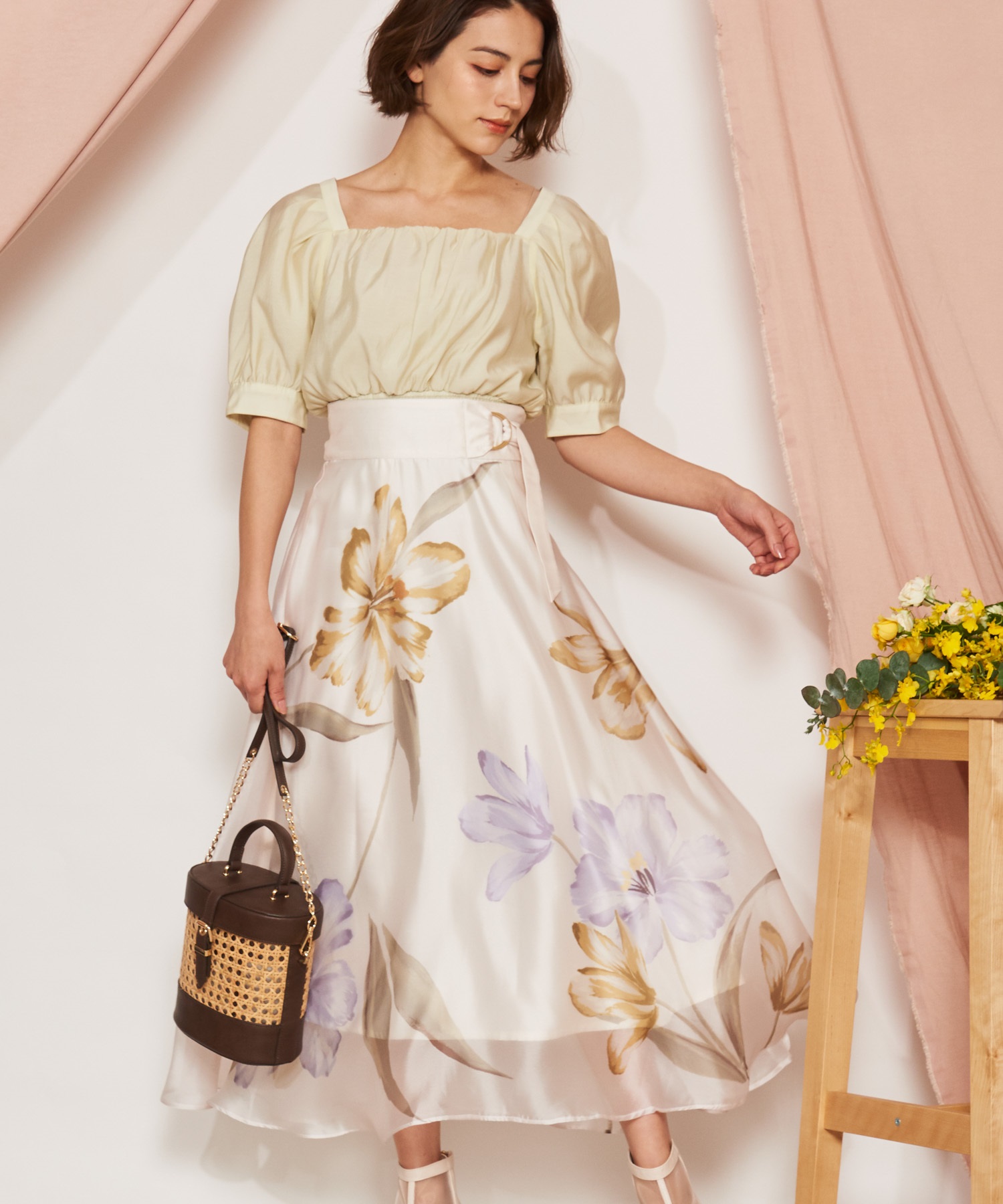 ペイントフラワーフレアスカート | フレアスカート | NOELA OFFICIAL