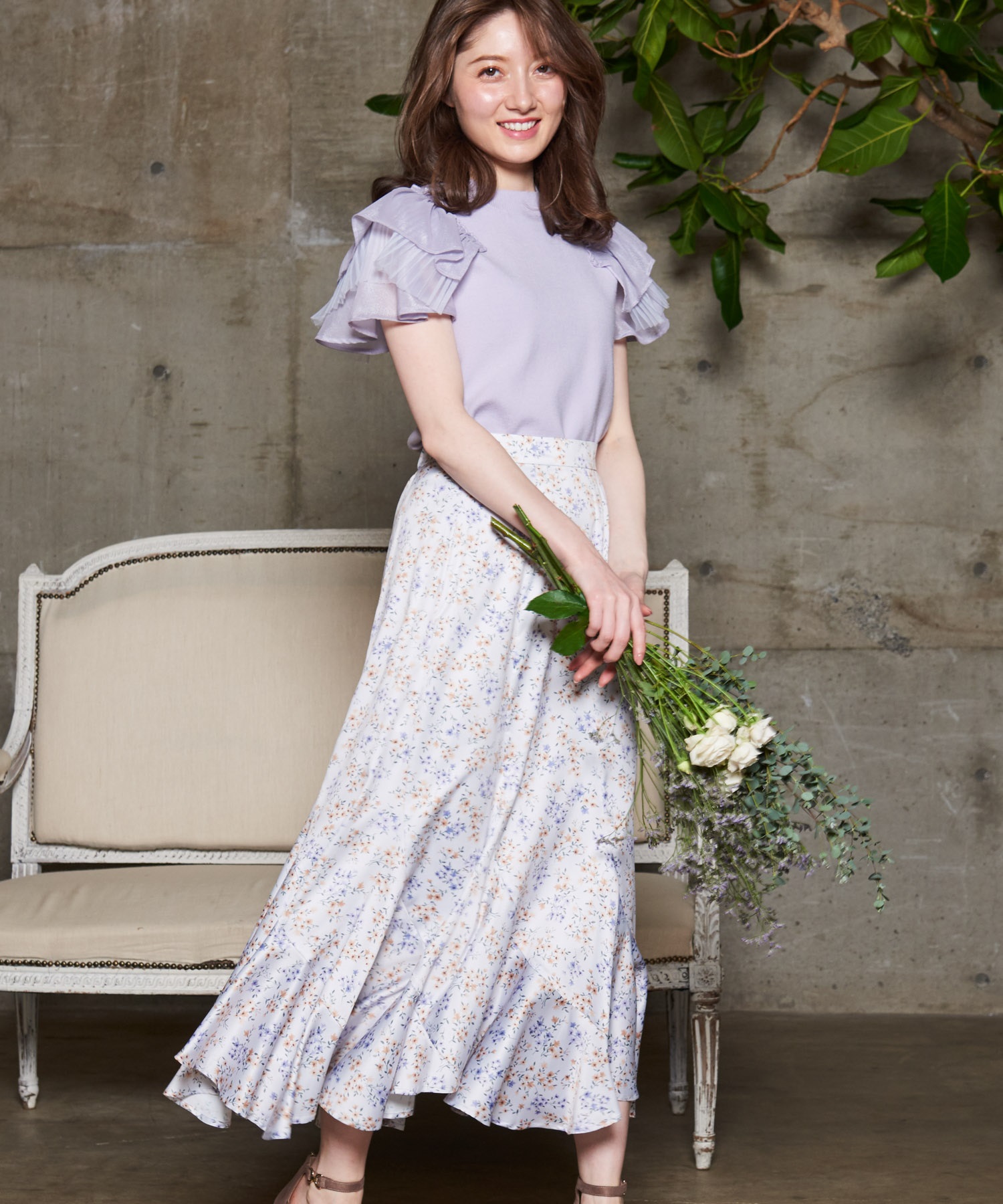 小花柄切替スカート | フレアスカート | NOELA OFFICIAL WEB STORE