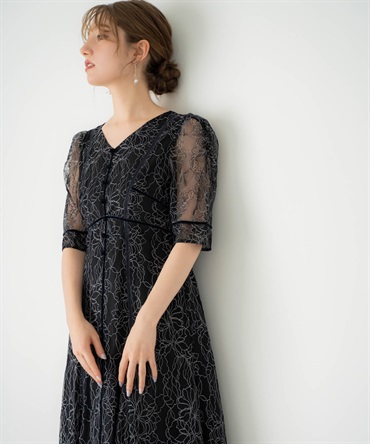 配色レースワンピース | ロングワンピース | NOELA OFFICIAL WEB STORE