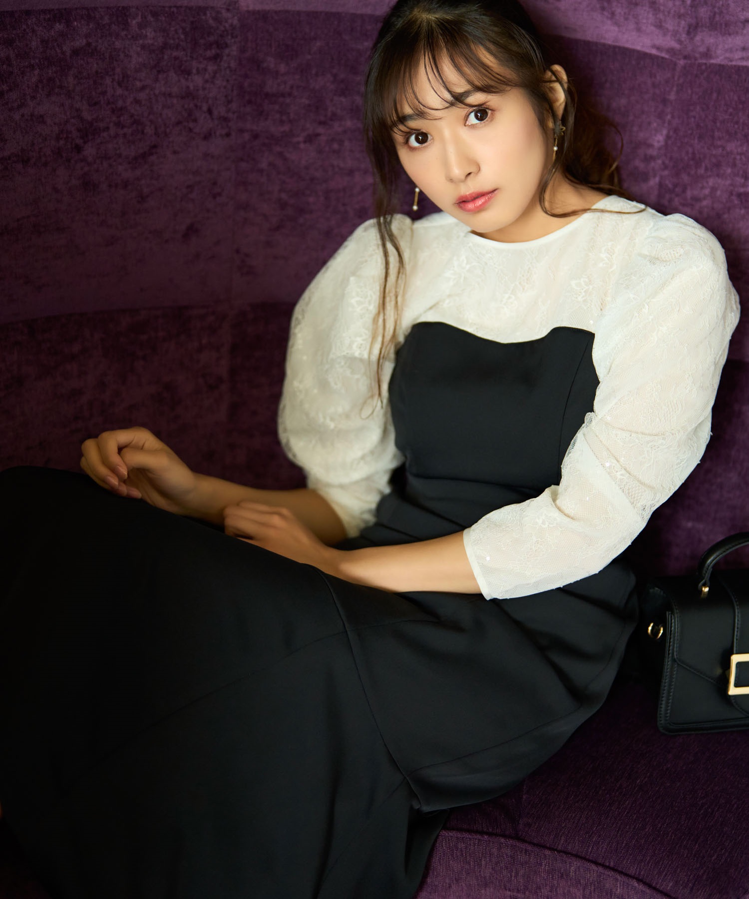 スパンコールレースドッキングワンピ | ロングワンピース | NOELA