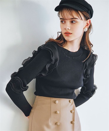 異素材フリルニット | ニット | NOELA OFFICIAL WEB STORE