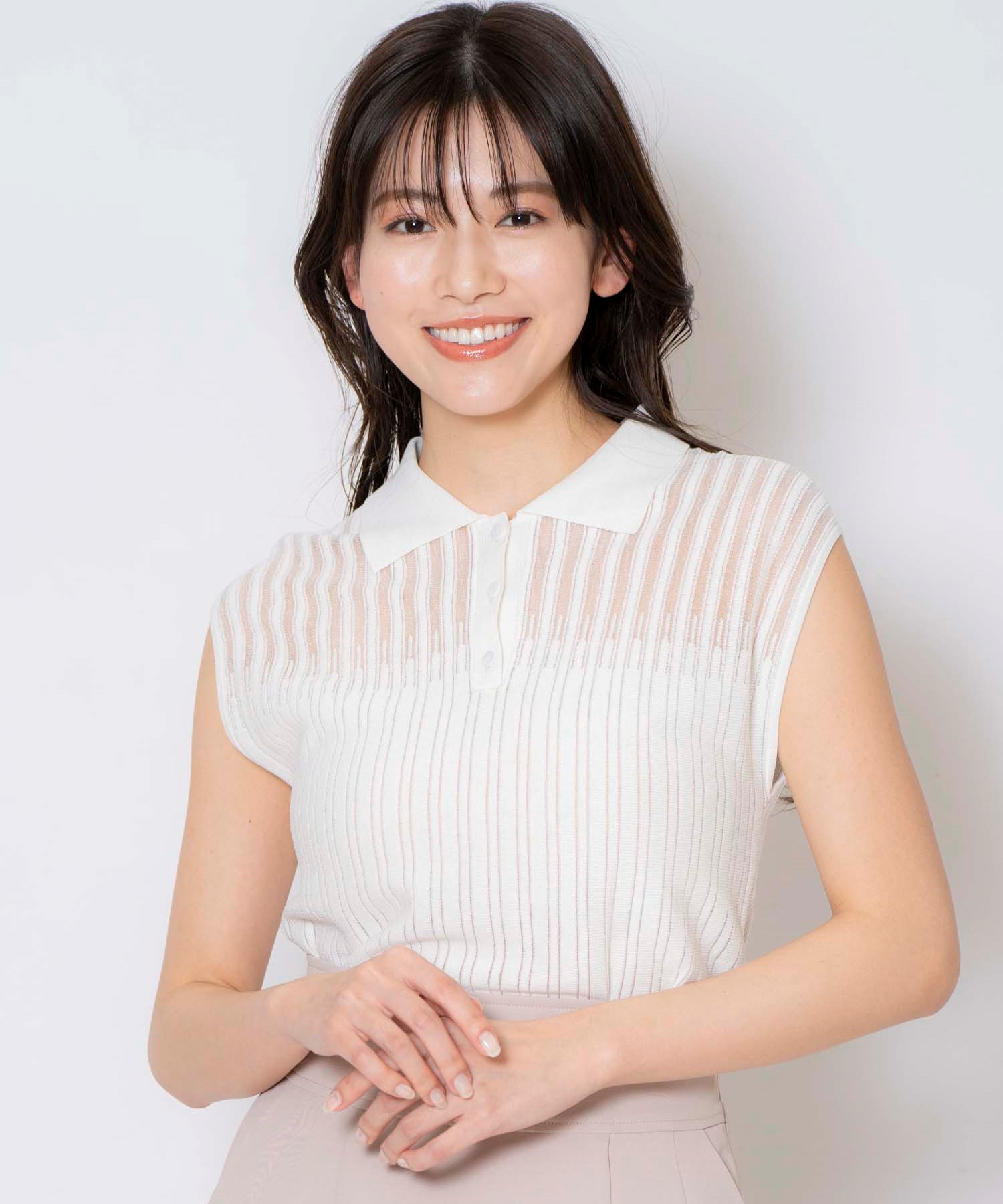 すかし柄ポロニット | ニット | NOELA OFFICIAL WEB STORE