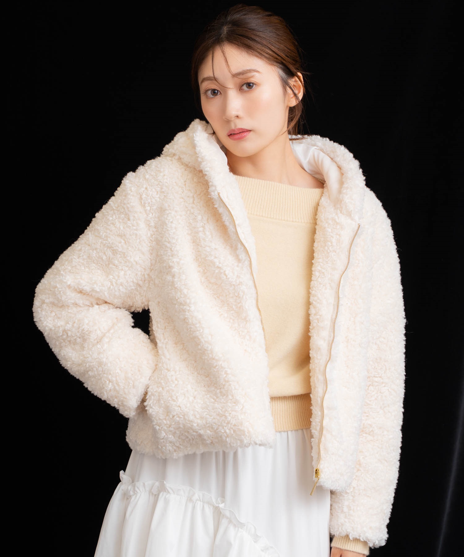 ボアフーディーショートブルゾン | ブルゾン | NOELA OFFICIAL WEB STORE