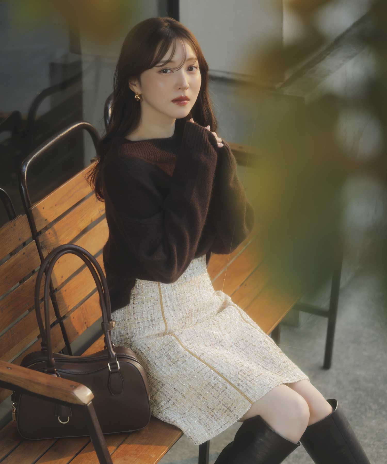 ベロアラインツイードミニスカート | タイトスカート | NOELA OFFICIAL