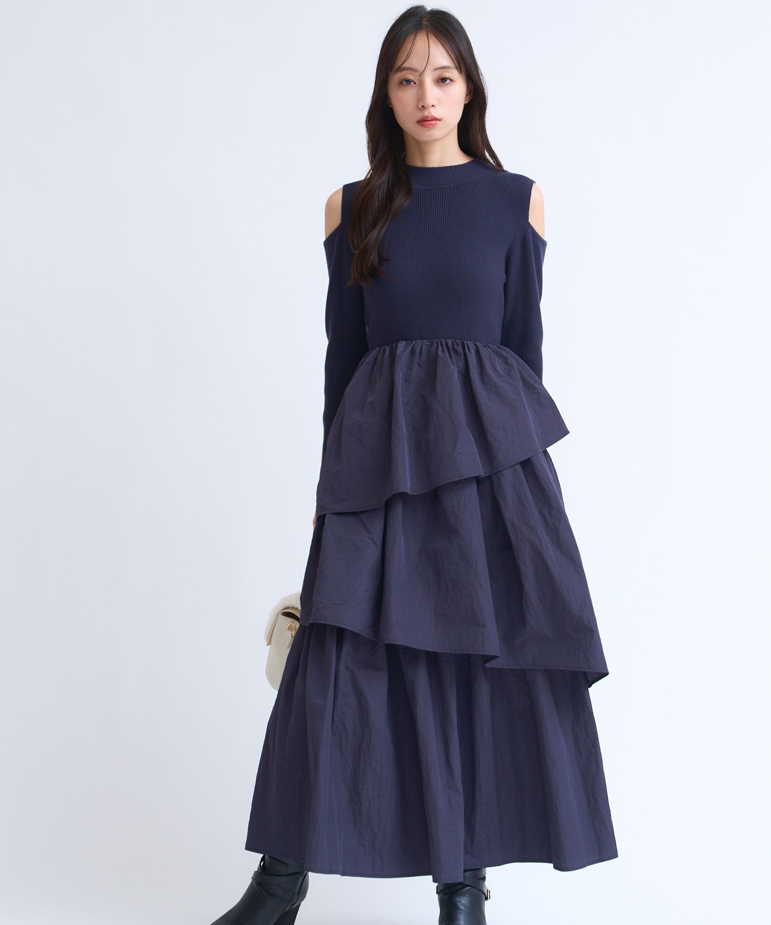 ティアードフリルドッキングワンピース | ロングワンピース | NOELA