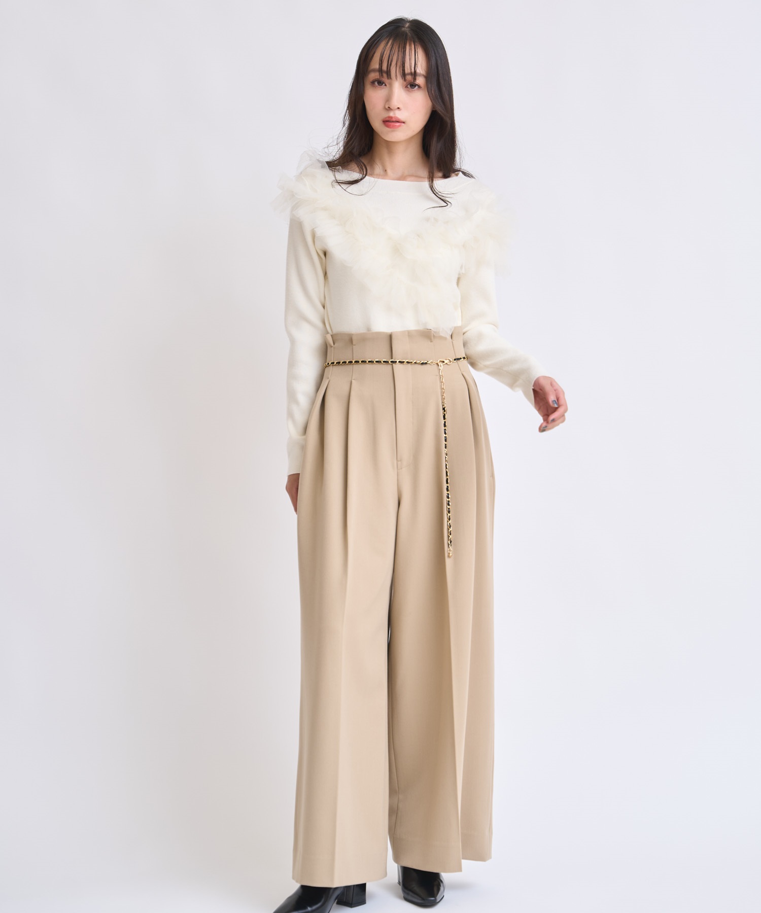 SSサイズあり】チェーンベルト付きワイドパンツ | その他パンツ