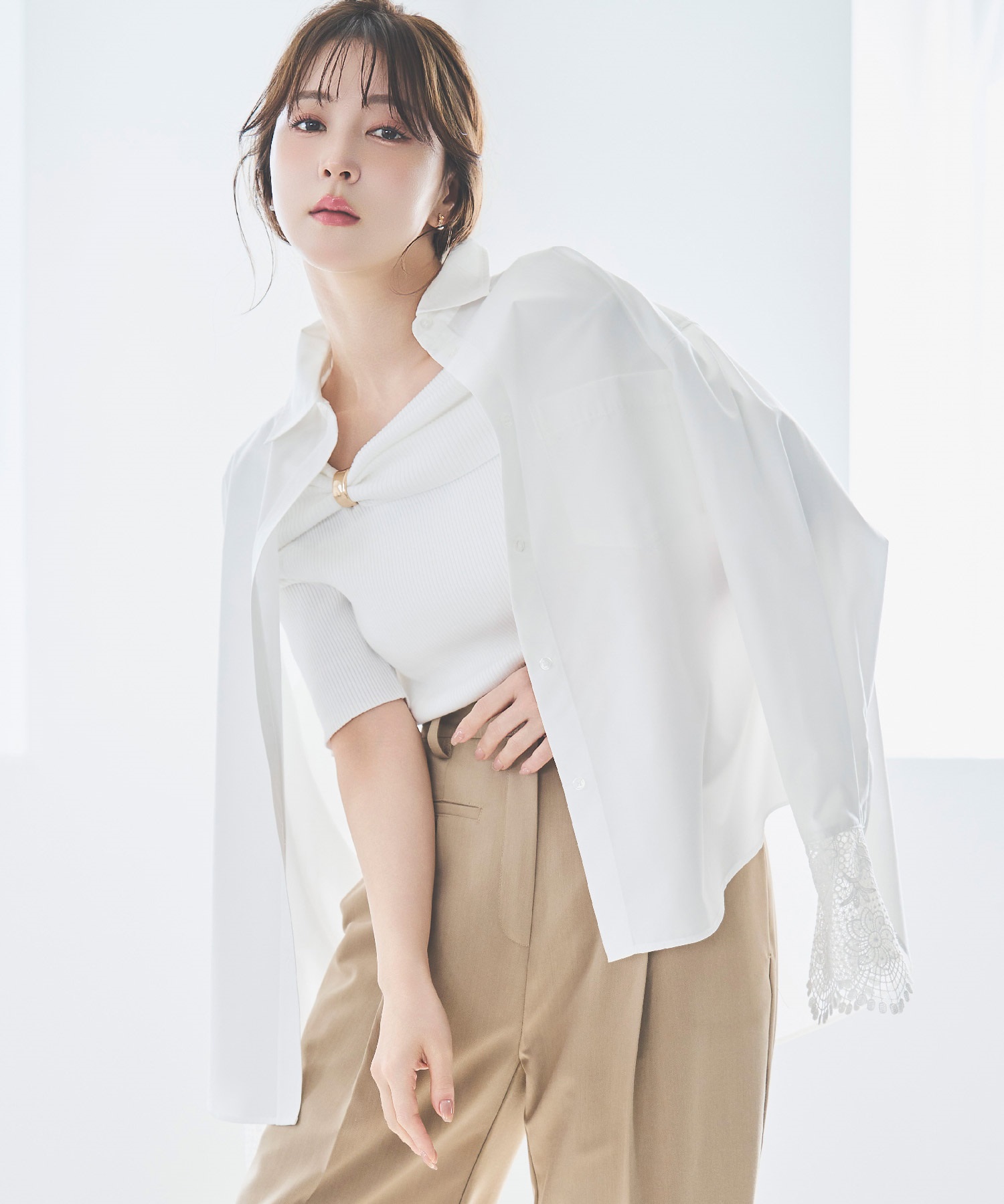 予約】レースカフスシャツ | シャツ・ブラウス | NOELA OFFICIAL WEB STORE