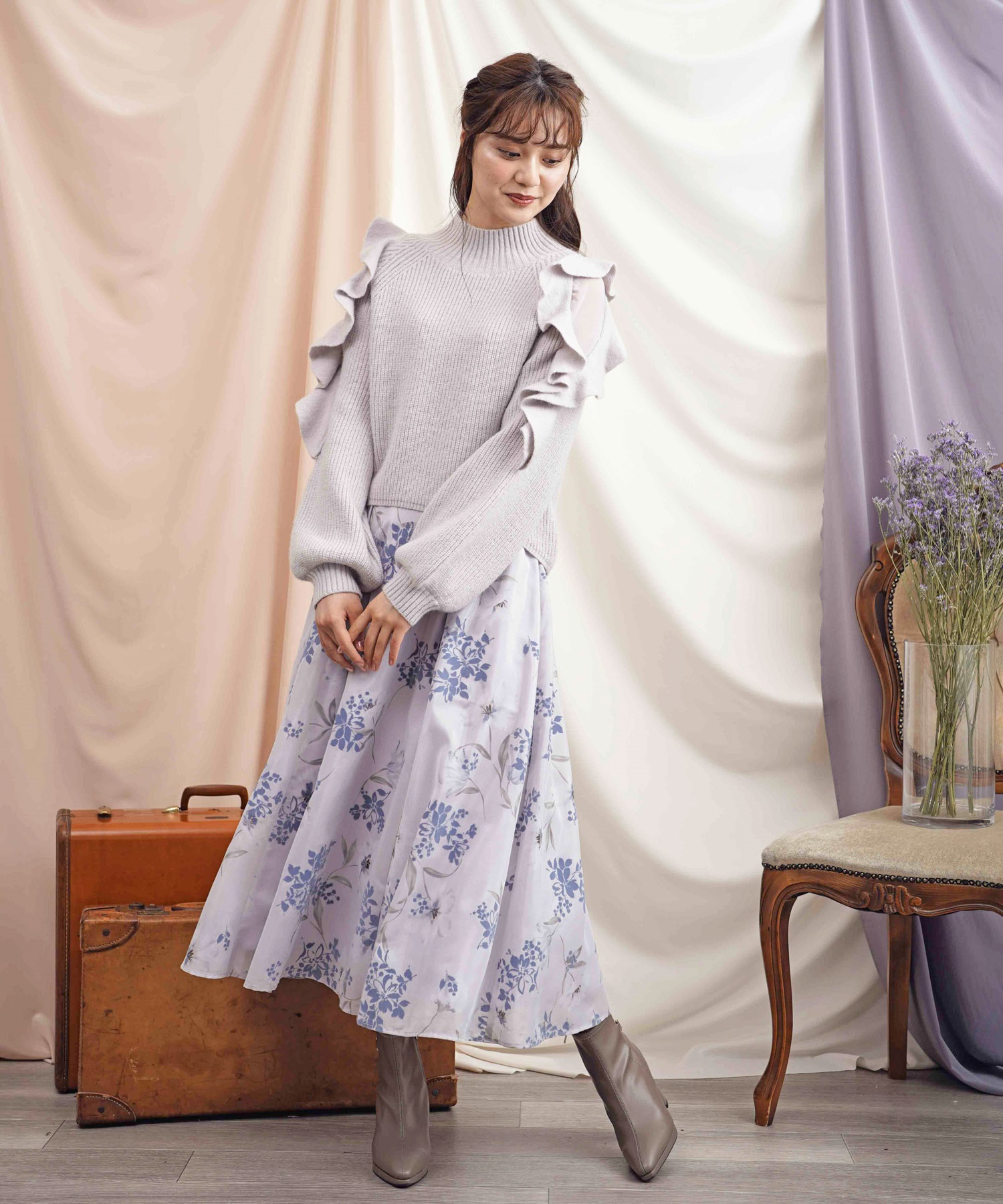 フロッキーフラワースカート | フレアスカート | NOELA OFFICIAL WEB STORE