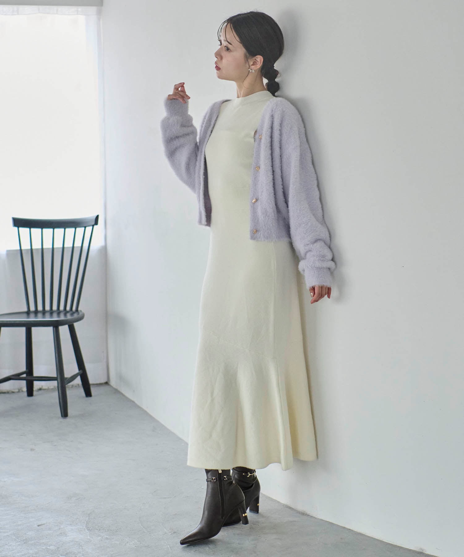 シャギーボレロニットワンピセット | ニットワンピース | NOELA