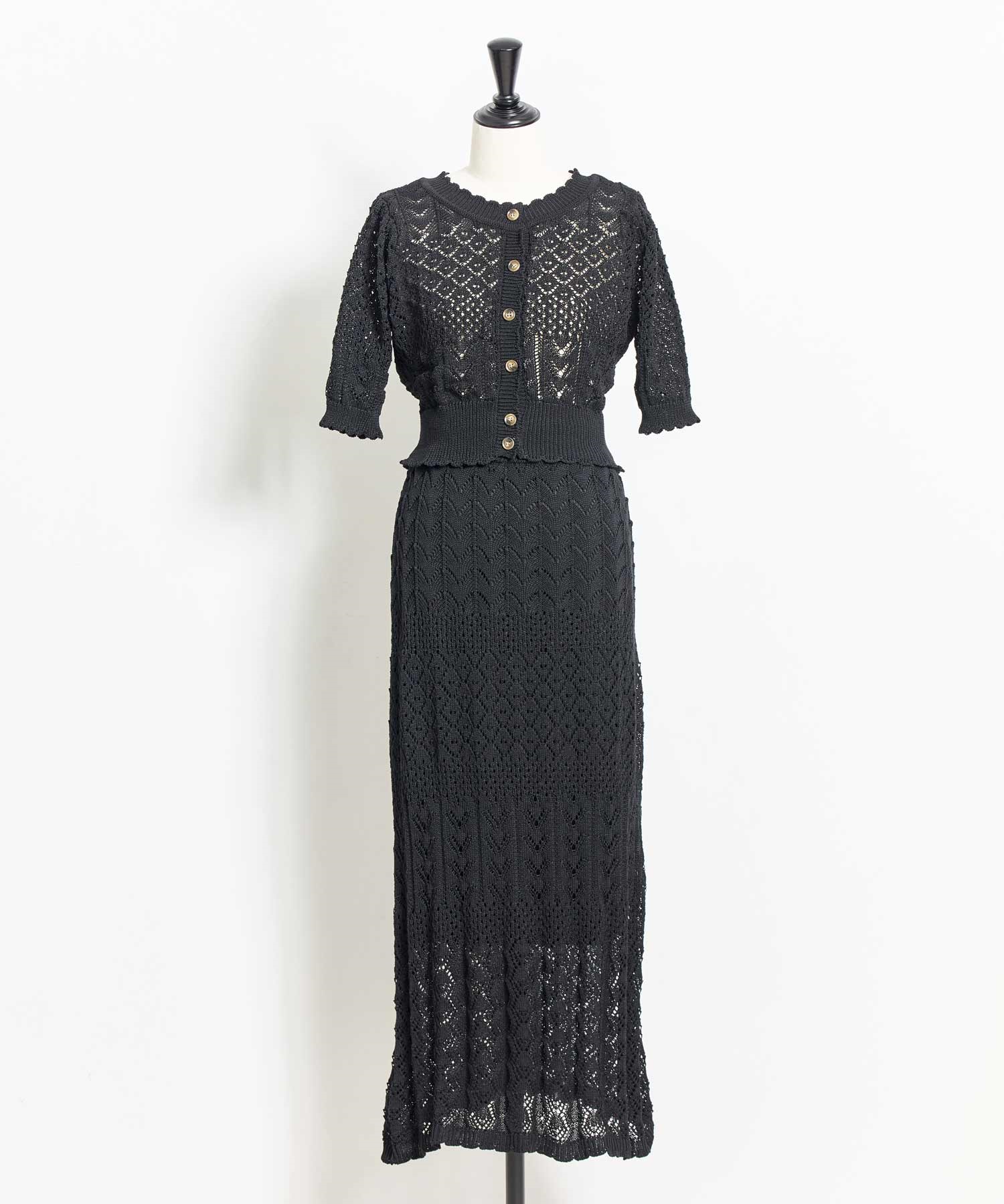 透かし編みニットセットアップ | ニットワンピース | NOELA OFFICIAL