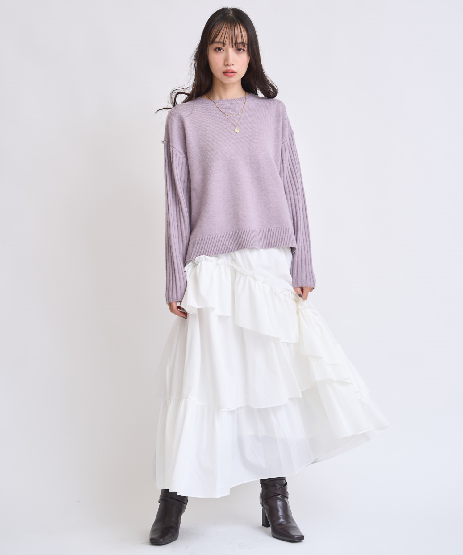 ウールラクーン混デザインスリーブニット | ニット | NOELA OFFICIAL