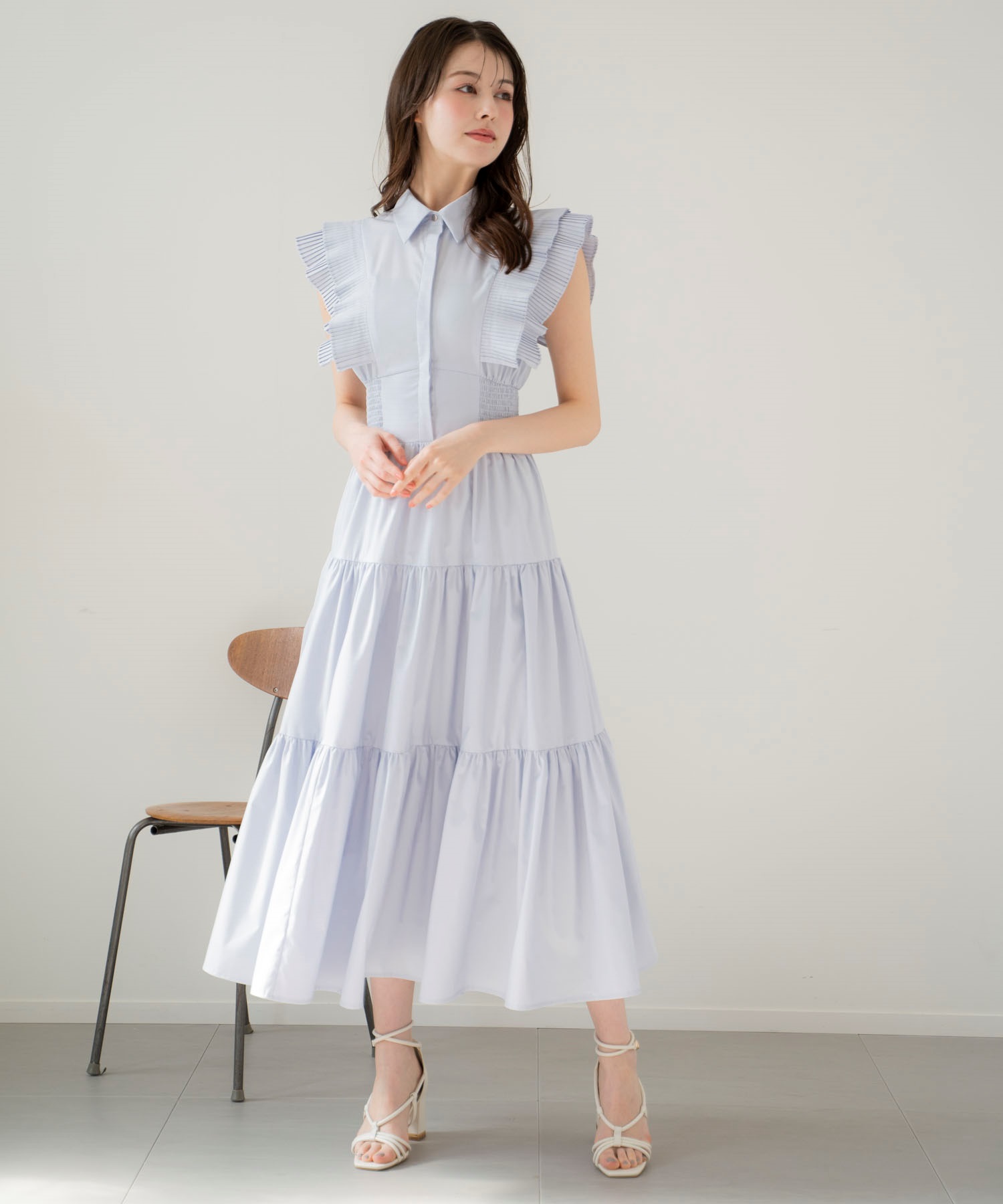 プリーツフリルティアードワンピ | ロングワンピース | NOELA OFFICIAL