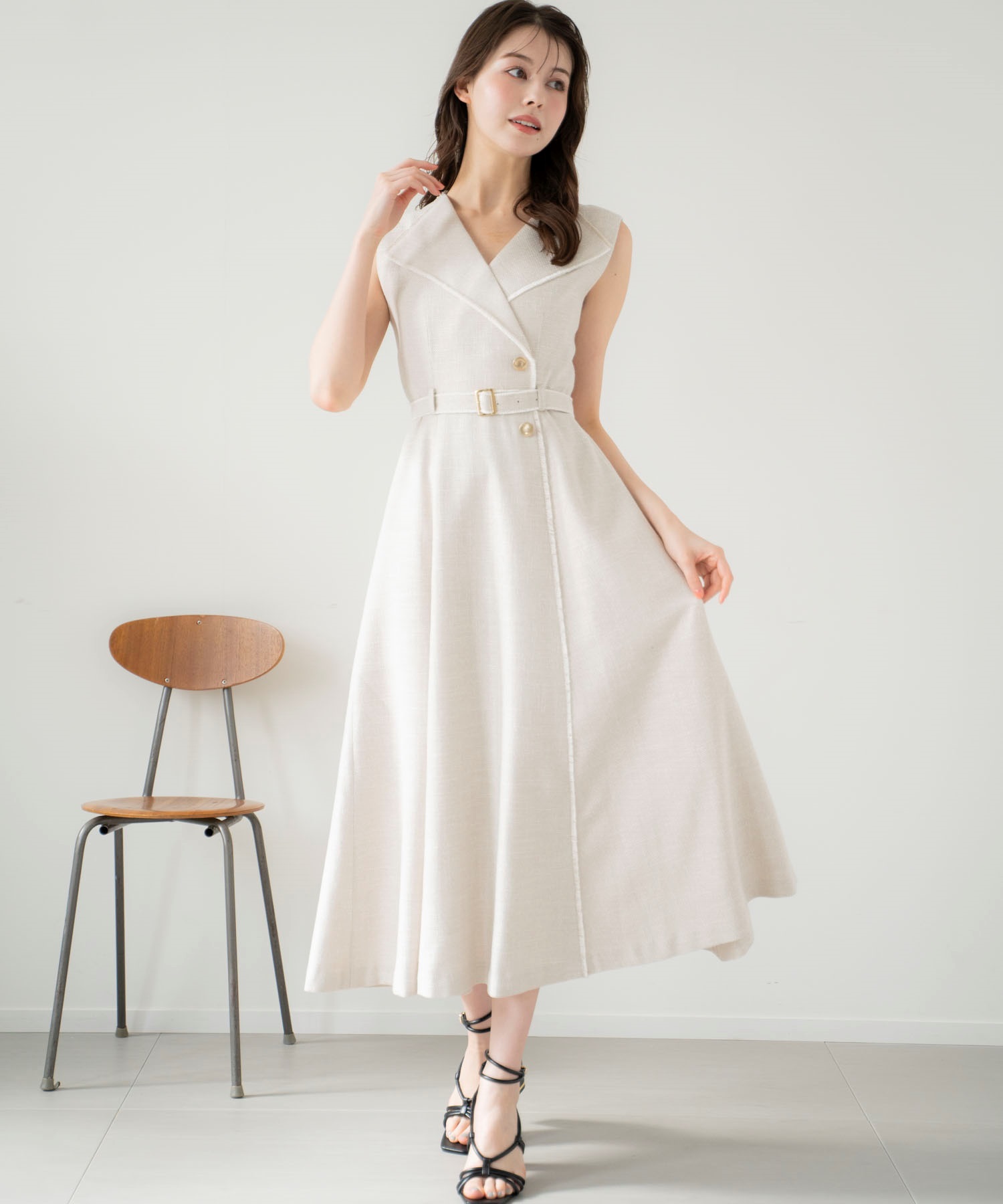 SSサイズあり】フリンジサマーツイードワンピース | ロングワンピース