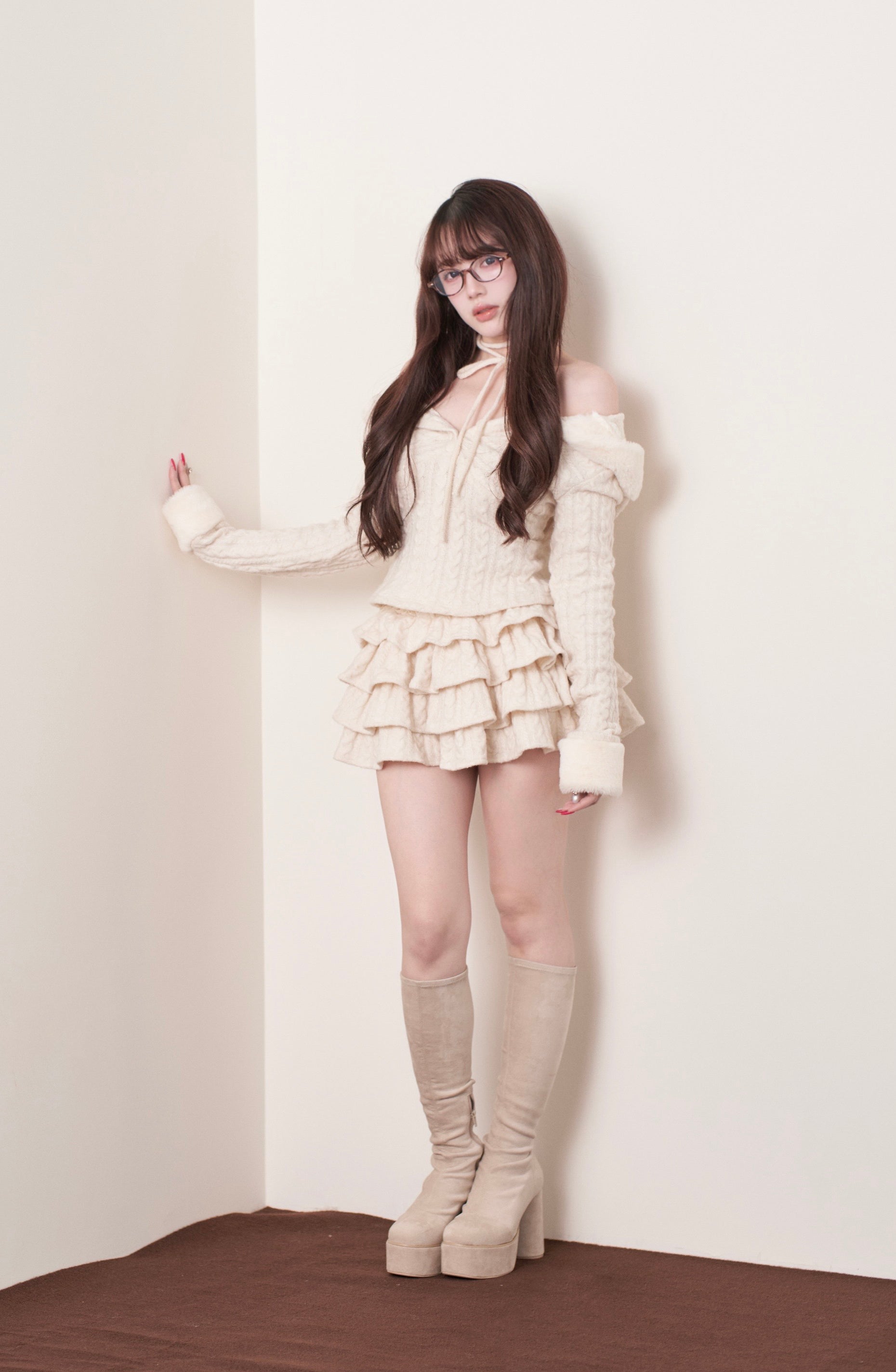 BunnyLis:リボンオフショルダーニットトップス – NoGenki