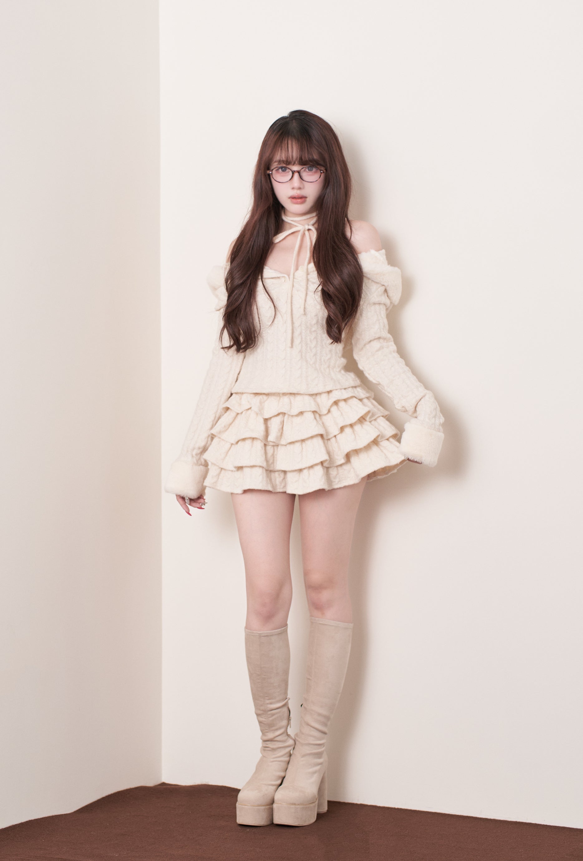 BunnyLis:リボンオフショルダーニットトップス – NoGenki