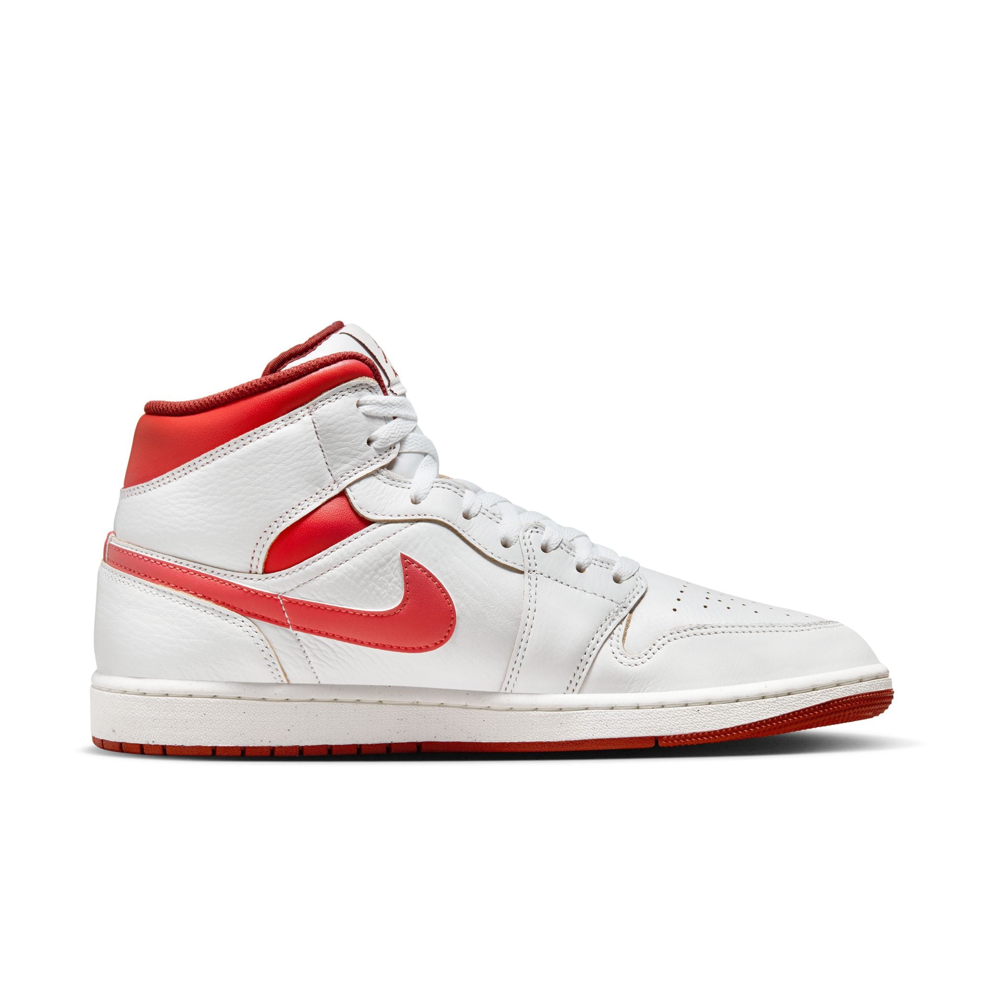 Jordan - Men - Air Jordan 1 Mid SE - White/Lobster Red – Nohble