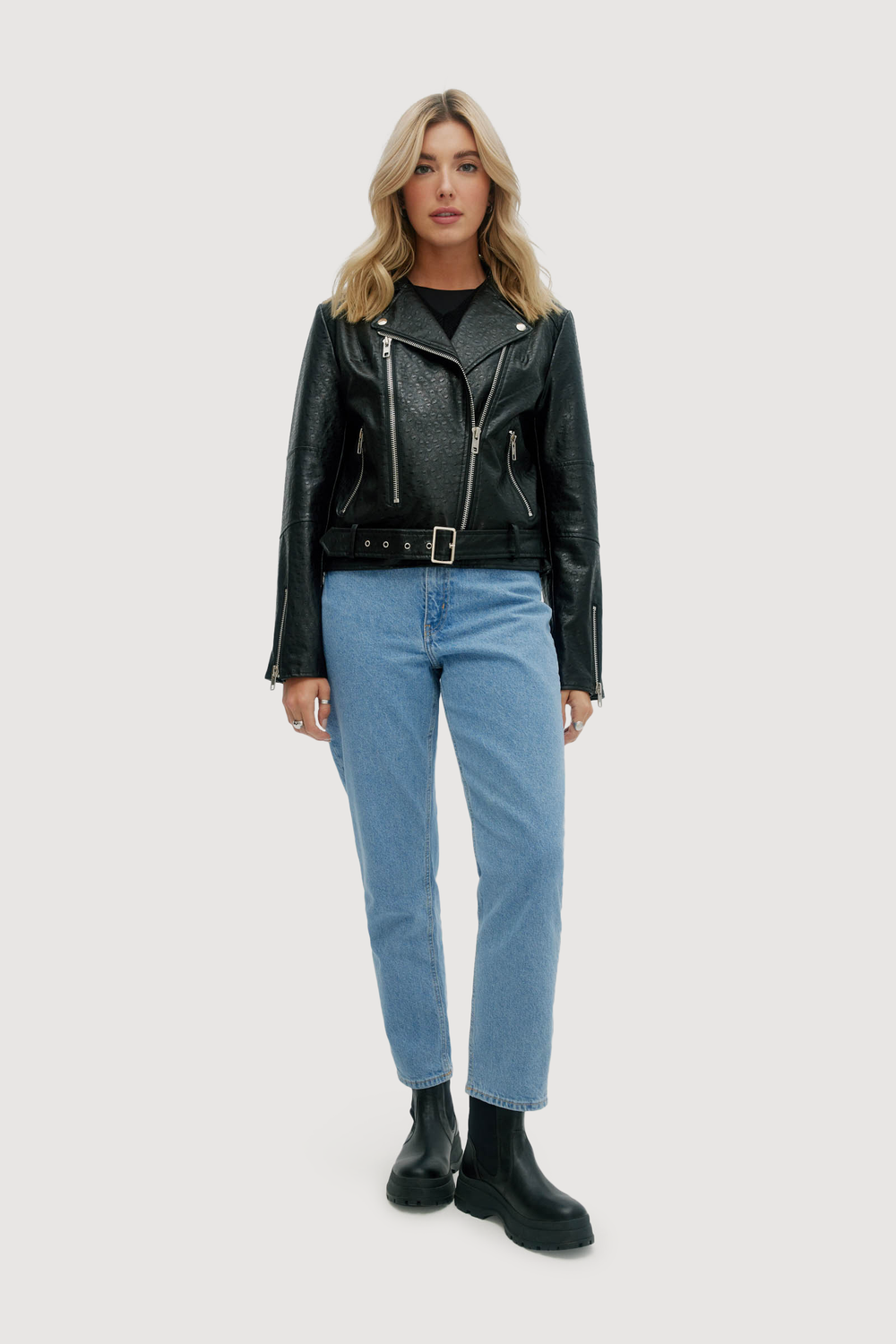 Fianna Cropped Vegan Leather Coat | Noize