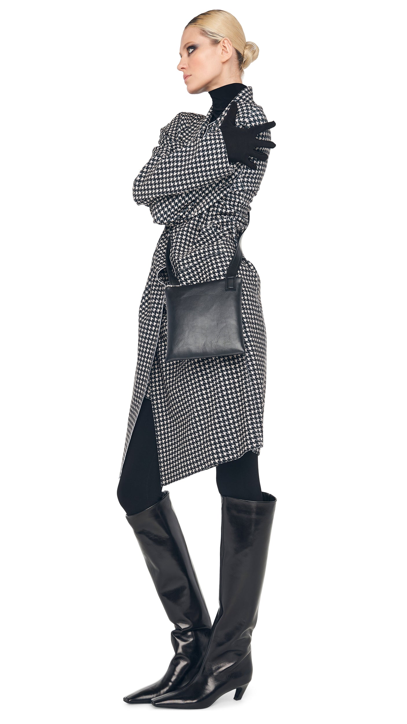 OVERSIZED DOUBLE BREASTED JACKET – Large Houndstooth – Norma Kamali