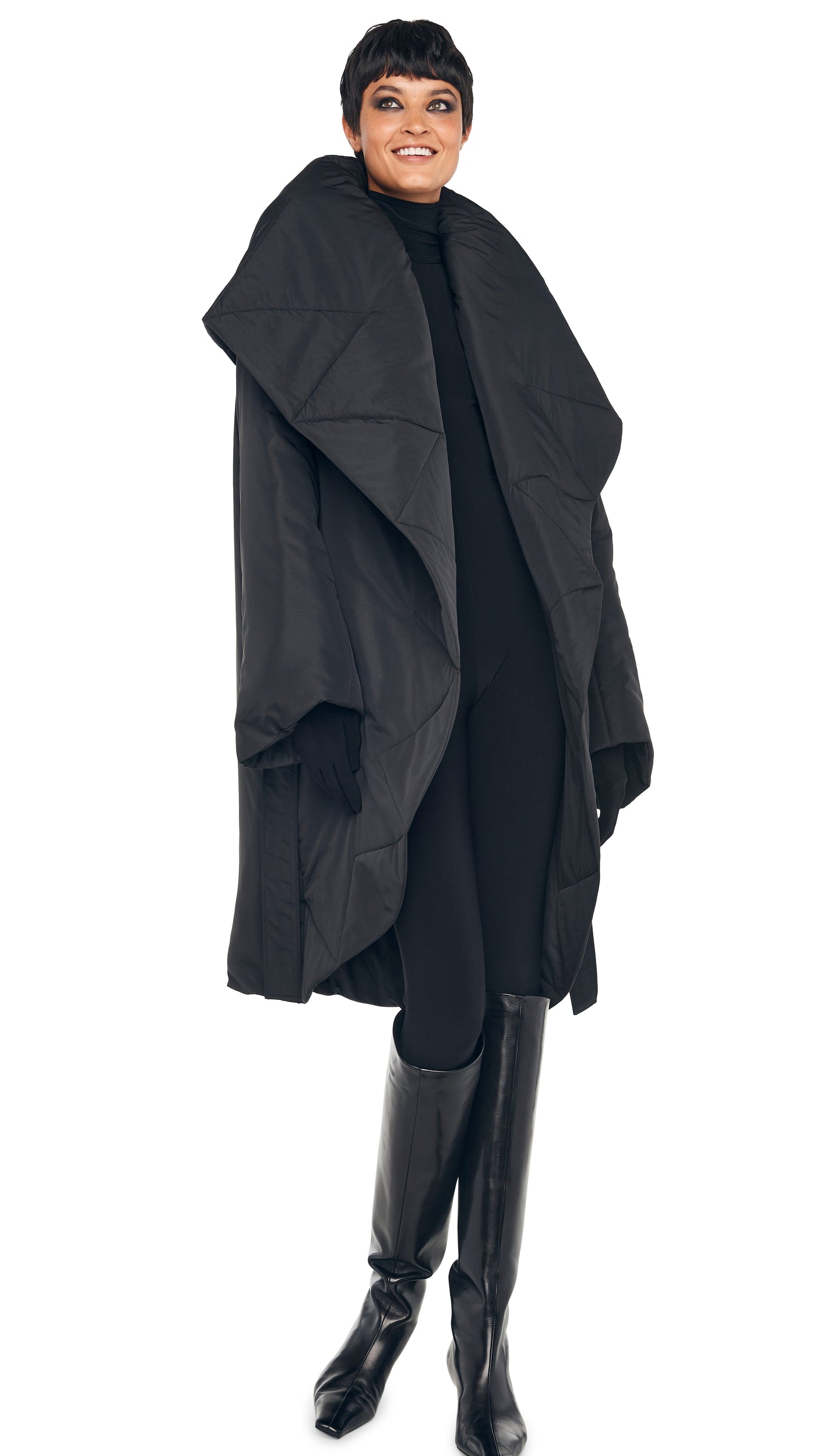 SHAWL COLLAR COAT – Black – Norma Kamali