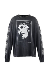 SAINT Mxxxxxx セイントマイケル SS25 LS TEE/LOVE SAINT / BLK - NUBIAN