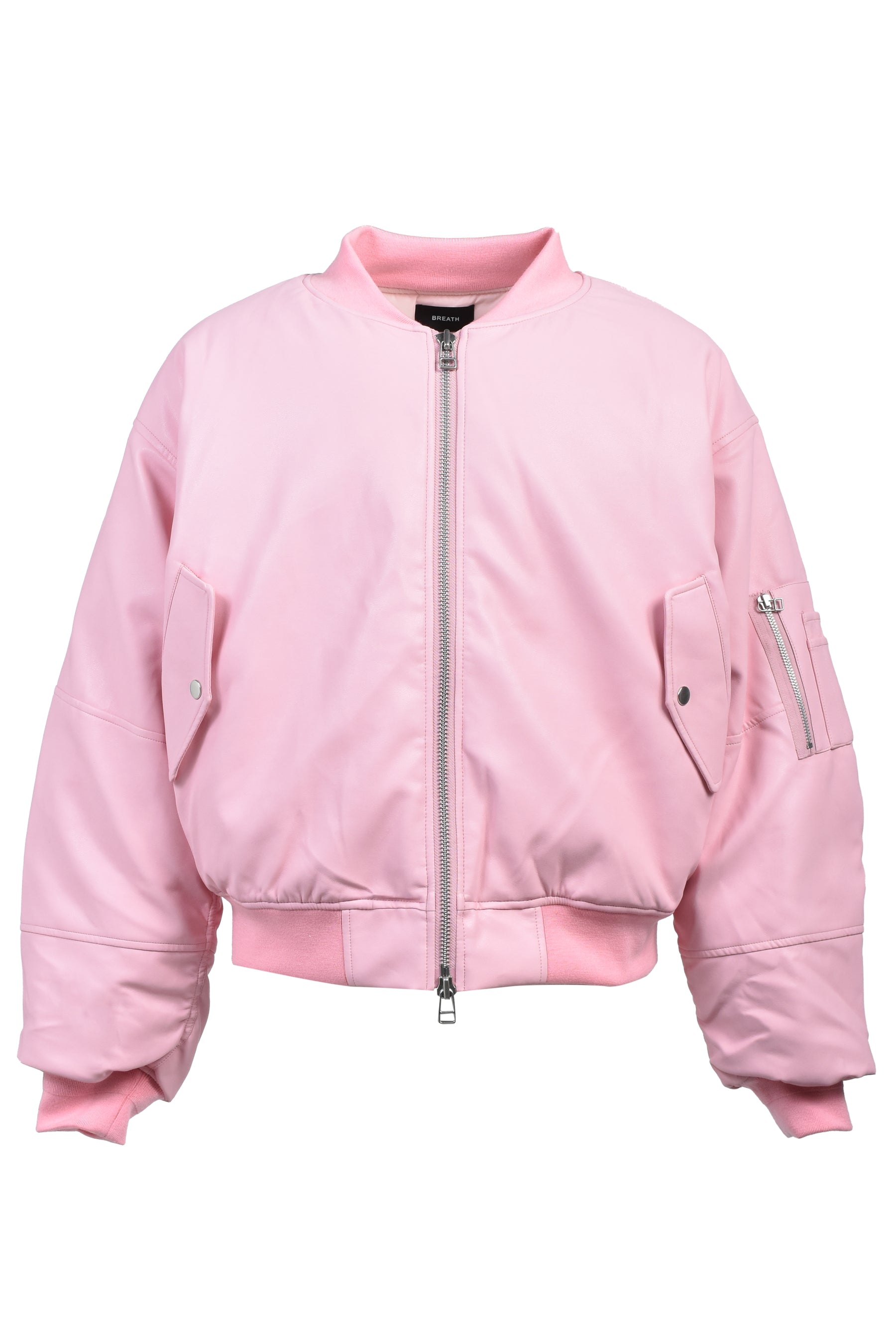 BREATH ブレス FW25FAUX LEATHER BOMBER JACKET / PINK - NUBIAN ヌビアン