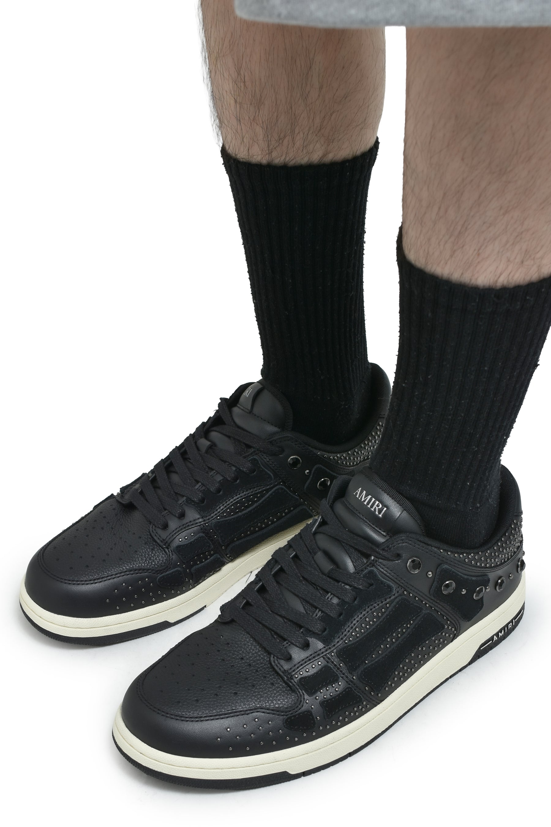 AMIRI アミリ FW25 CRYSTAL STUDDED SKEL TOP LOW / BLK - NUBIAN ヌビアン