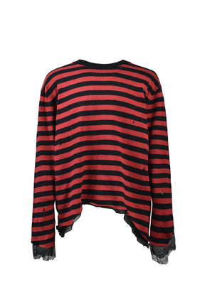 KAMIYA カミヤ SS26 LAYERED HORIZONTAL STRIPED KNIT / RED - NUBIAN
