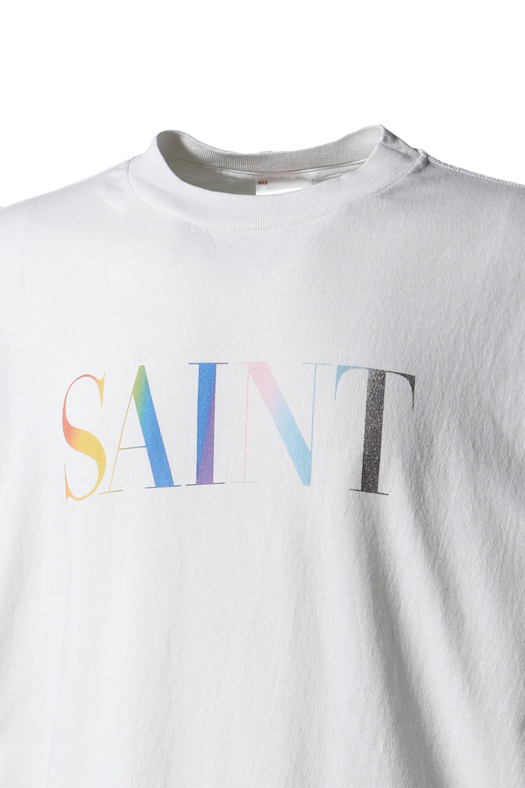 SAINT Mxxxxxx セントマイケル FW24 SS TEE/RAINBOW SAINT / WHT - NUBIAN
