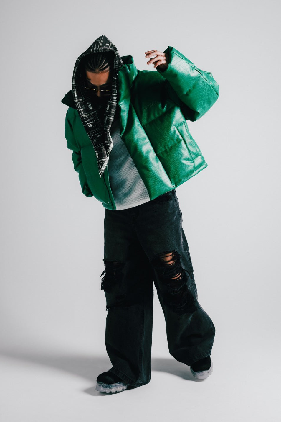 BREATH ブレス FW24 BLACK CARD SILK SCARF / BLK - NUBIAN