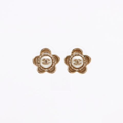 シャネル CHANEL ココマーク花モチーフパールB16 ピアス ゴールド