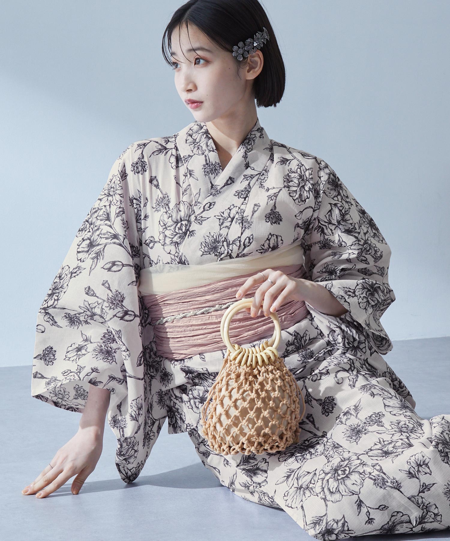 花柄浴衣・帯セット hinari 浴衣 帯セット 花柄浴衣・帯セット hinari