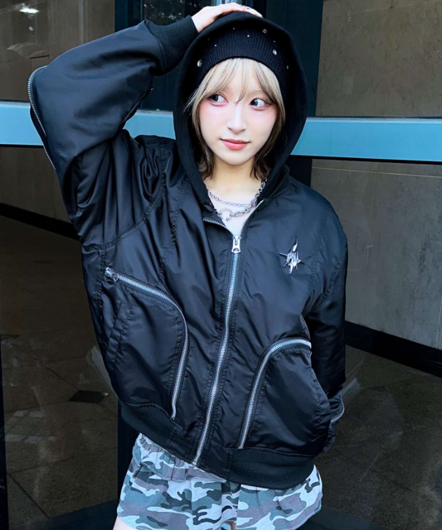 A'GEM/9 × .kom 『A'GEM/9/エージェムナイン』フード着脱MA-1フライト