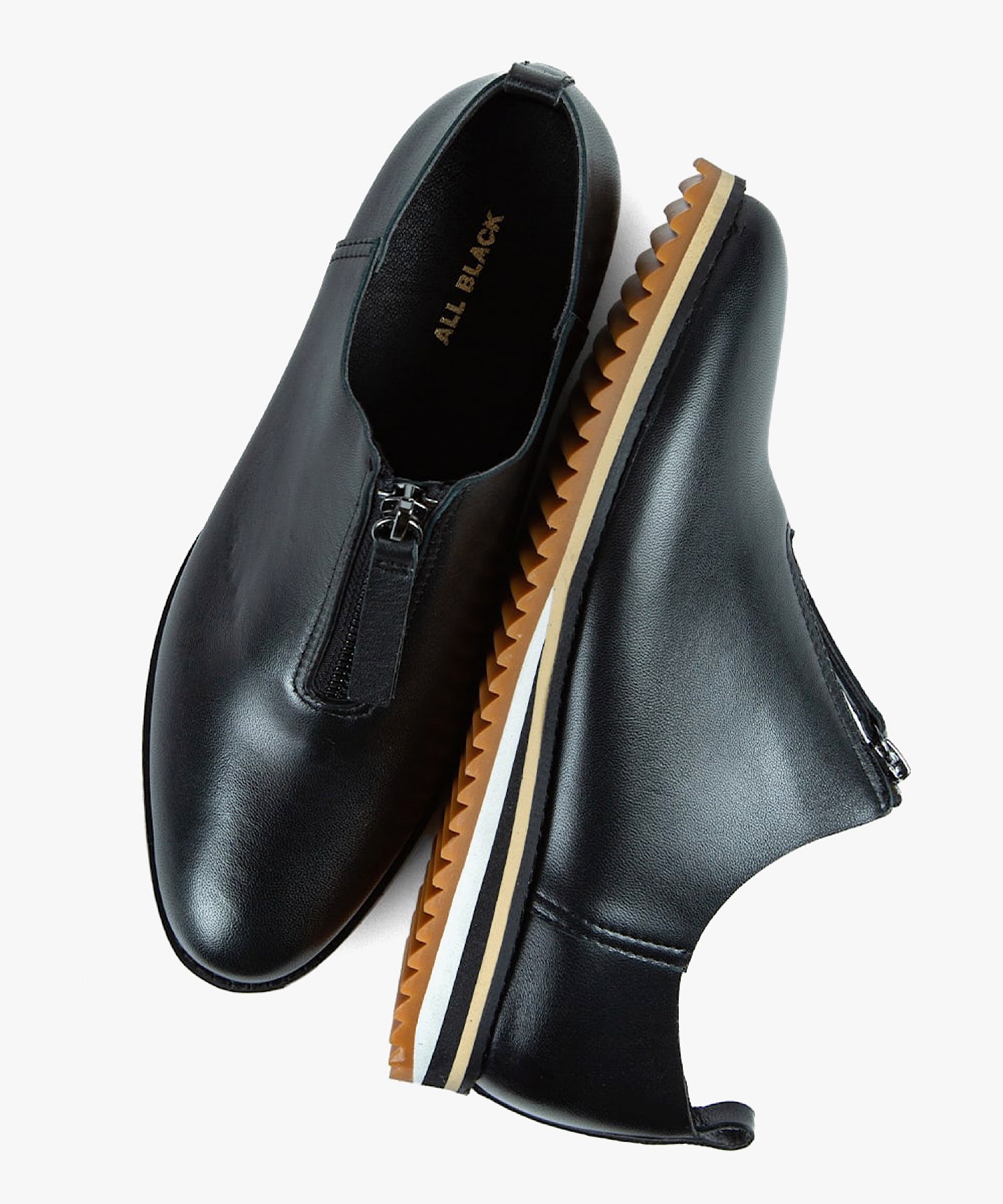 本革/2.5cmヒール】センタージップシューズ ALL BLACK│Jeffrey